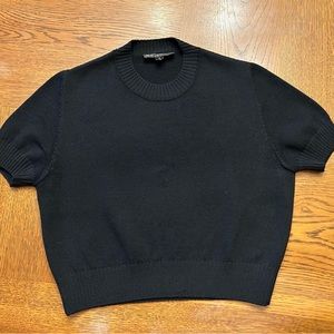 St John Basics black knit tee, size S
